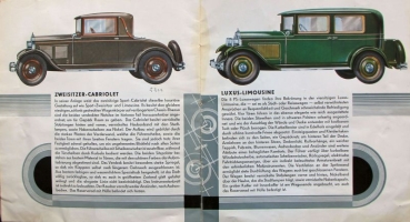 Opel 8/40 PS Sixcylindre 2 Liter Modelprogram 1928 Carbrochure (0255)